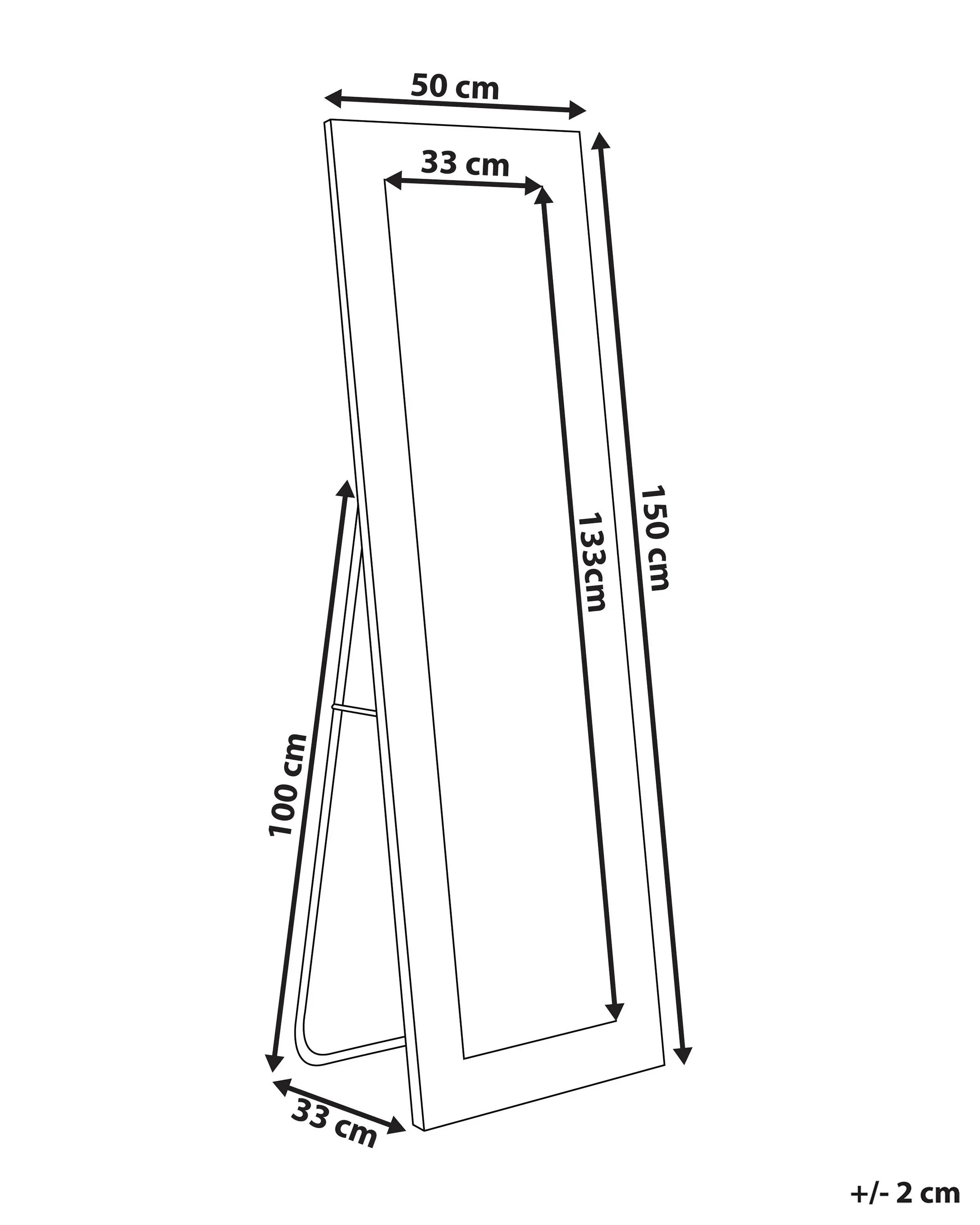 Miroir sur pied Velours Bleu marine 50x150 cm