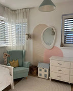 Miroir ovale velours blanc cassé 60x90 cm