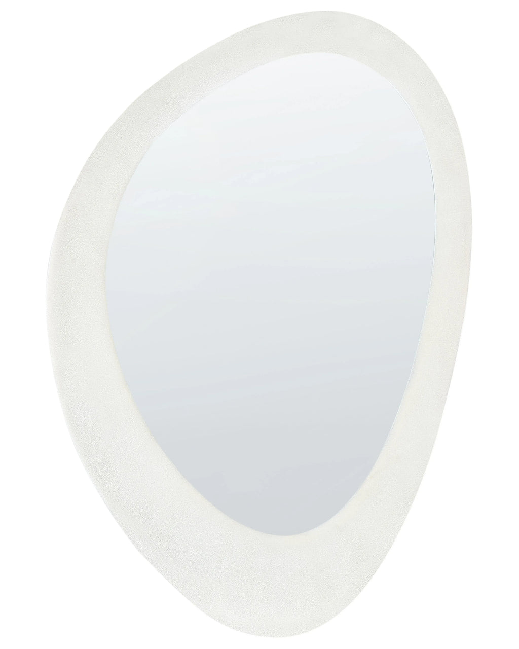 Miroir ovale velours blanc cassé 60x90 cm