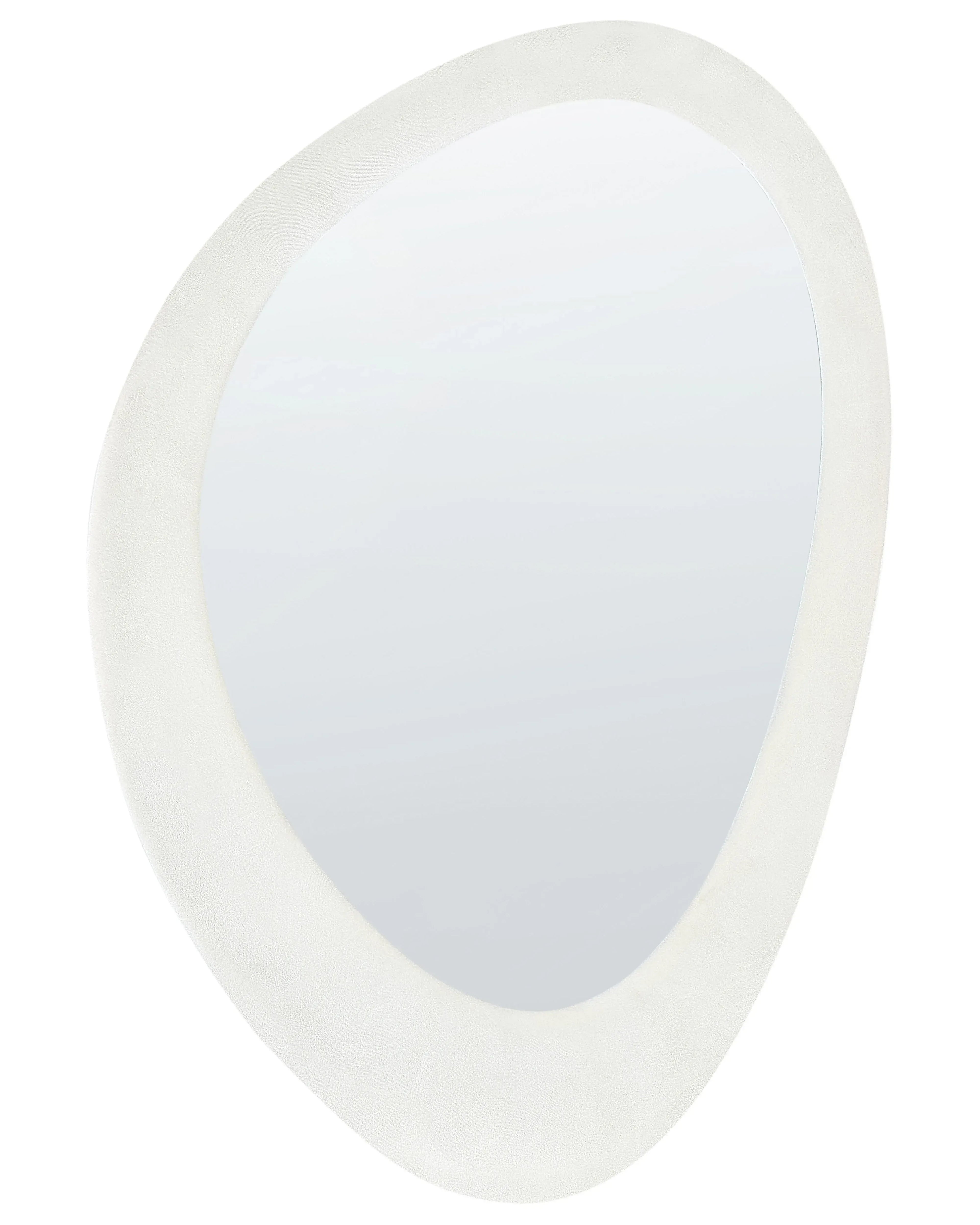 Miroir ovale velours blanc cassé 60x90 cm