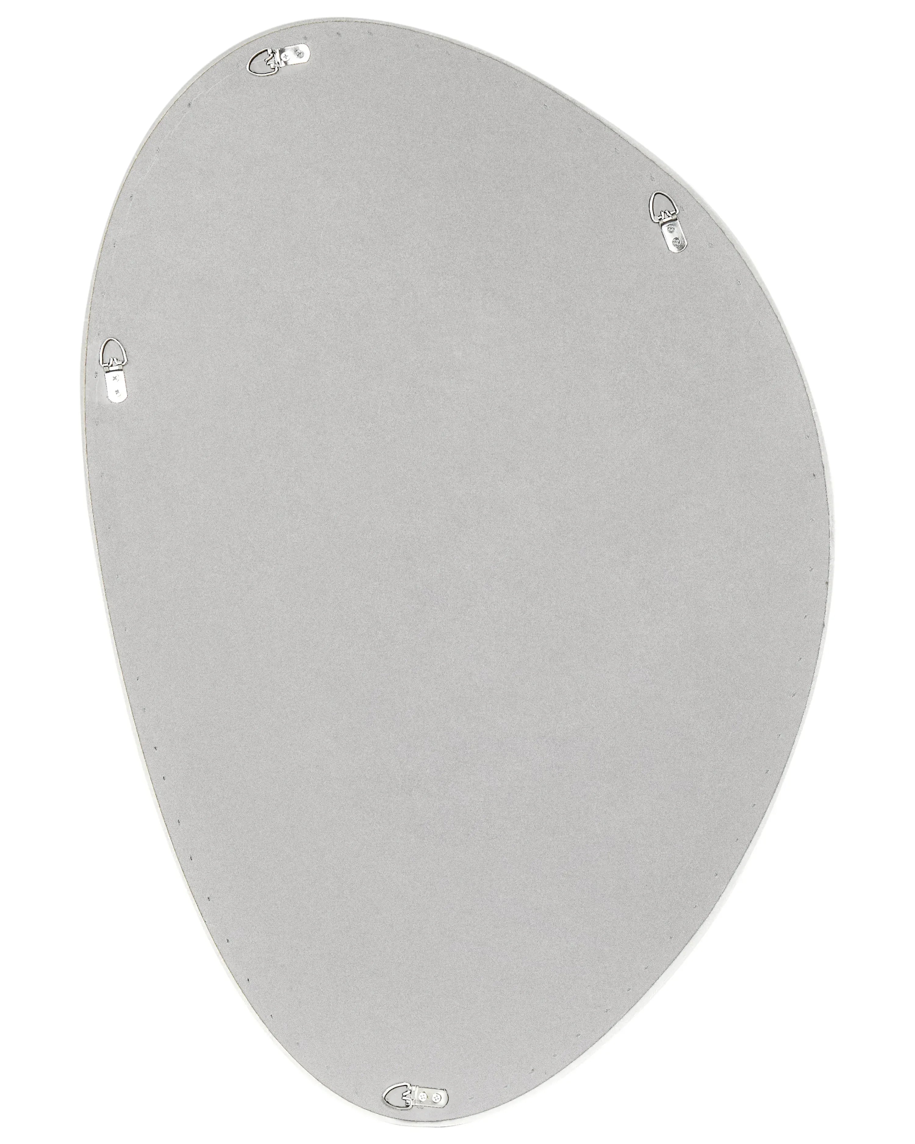 Miroir ovale velours blanc cassé 60x90 cm