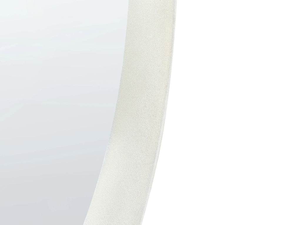 Miroir ovale velours blanc cassé 60x90 cm