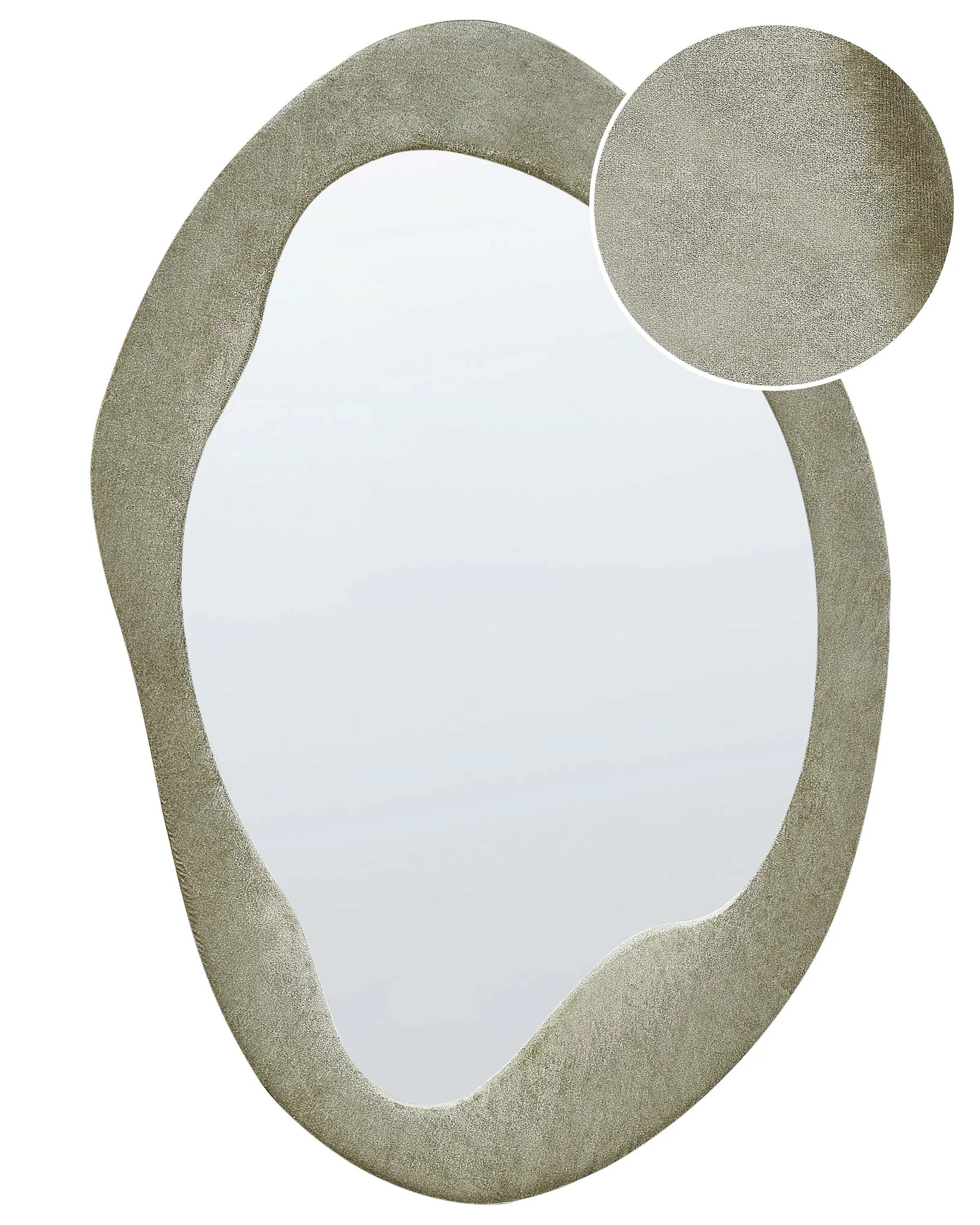 Specchio LENAX 59 cm 90 cm Velluto Verde oliva