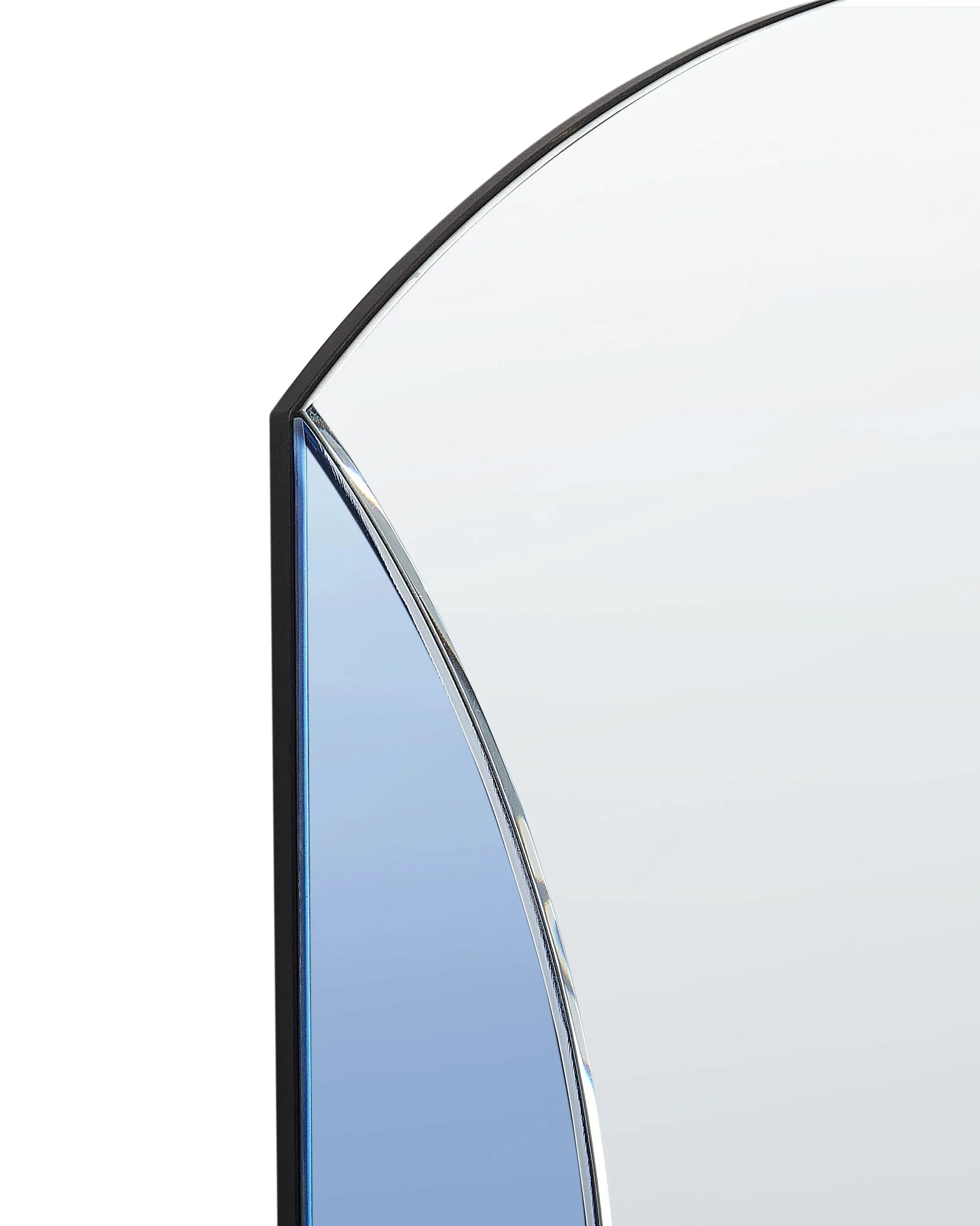 Miroir semi-circulaire bleu 80x70 cm