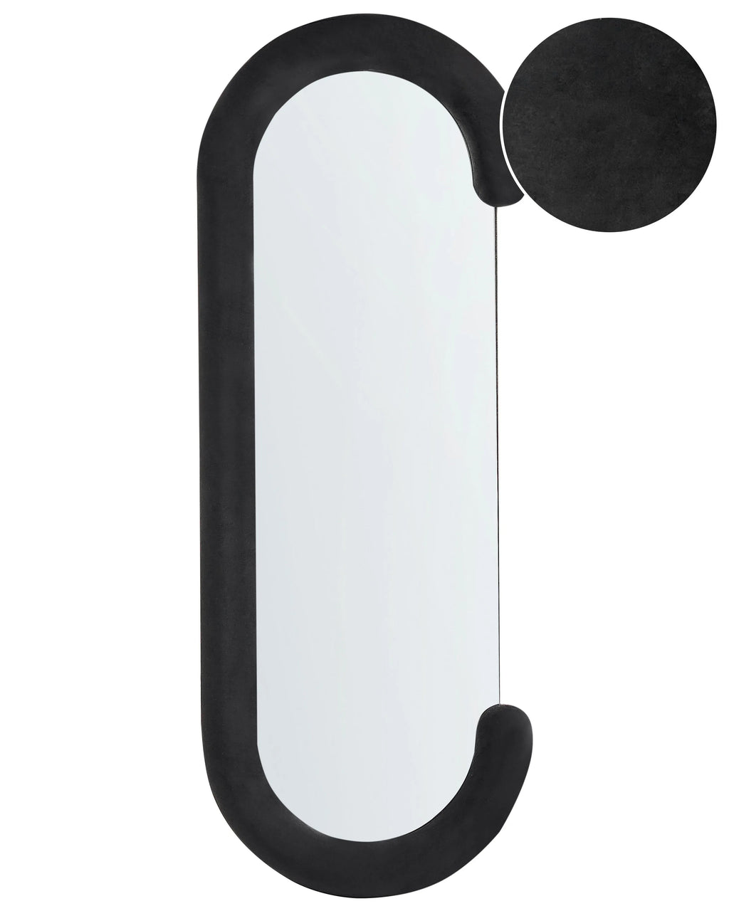 Specchio LOCHES 54 cm 158 cm Velluto Nero