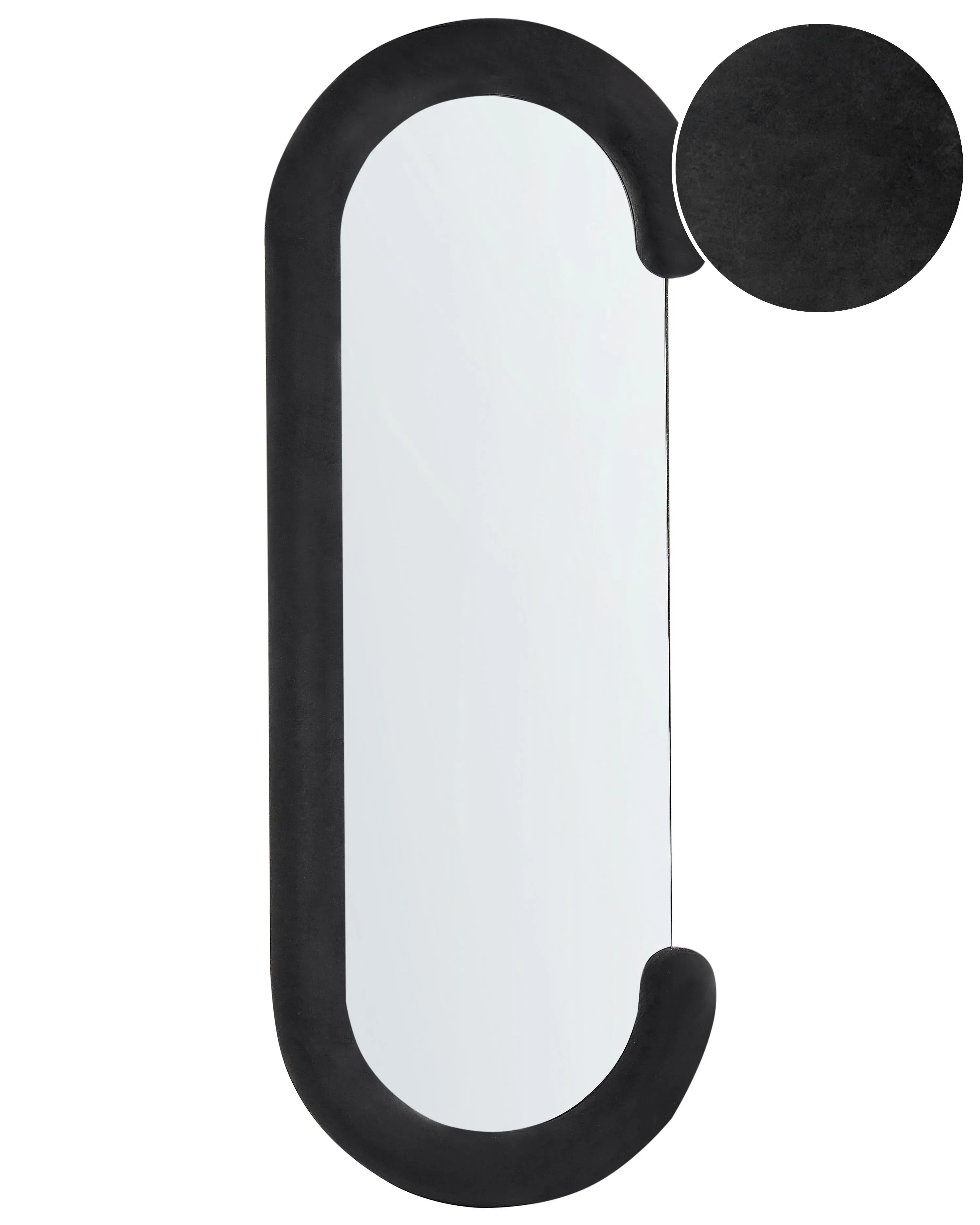 Specchio LOCHES 54 cm 158 cm Velluto Nero