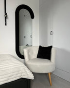 Miroir ovale velours noir 54x158 cm