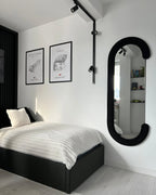 Miroir ovale velours noir 54x158 cm