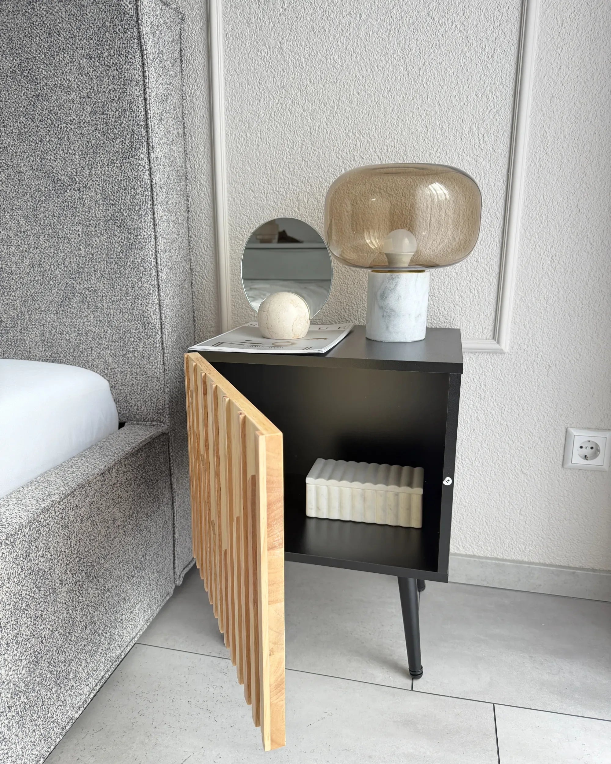 Table de chevet marron/noir