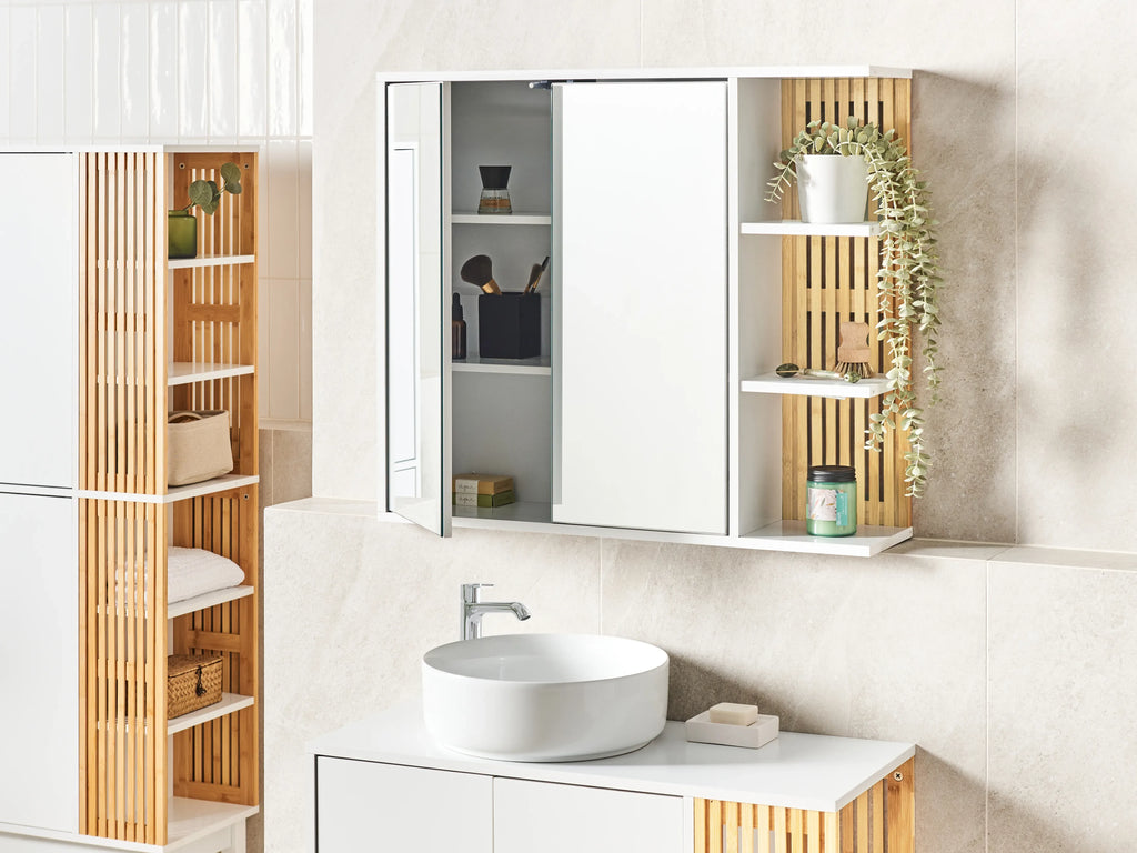 Armoire de toilette à miroir 80x70 cm Blanc