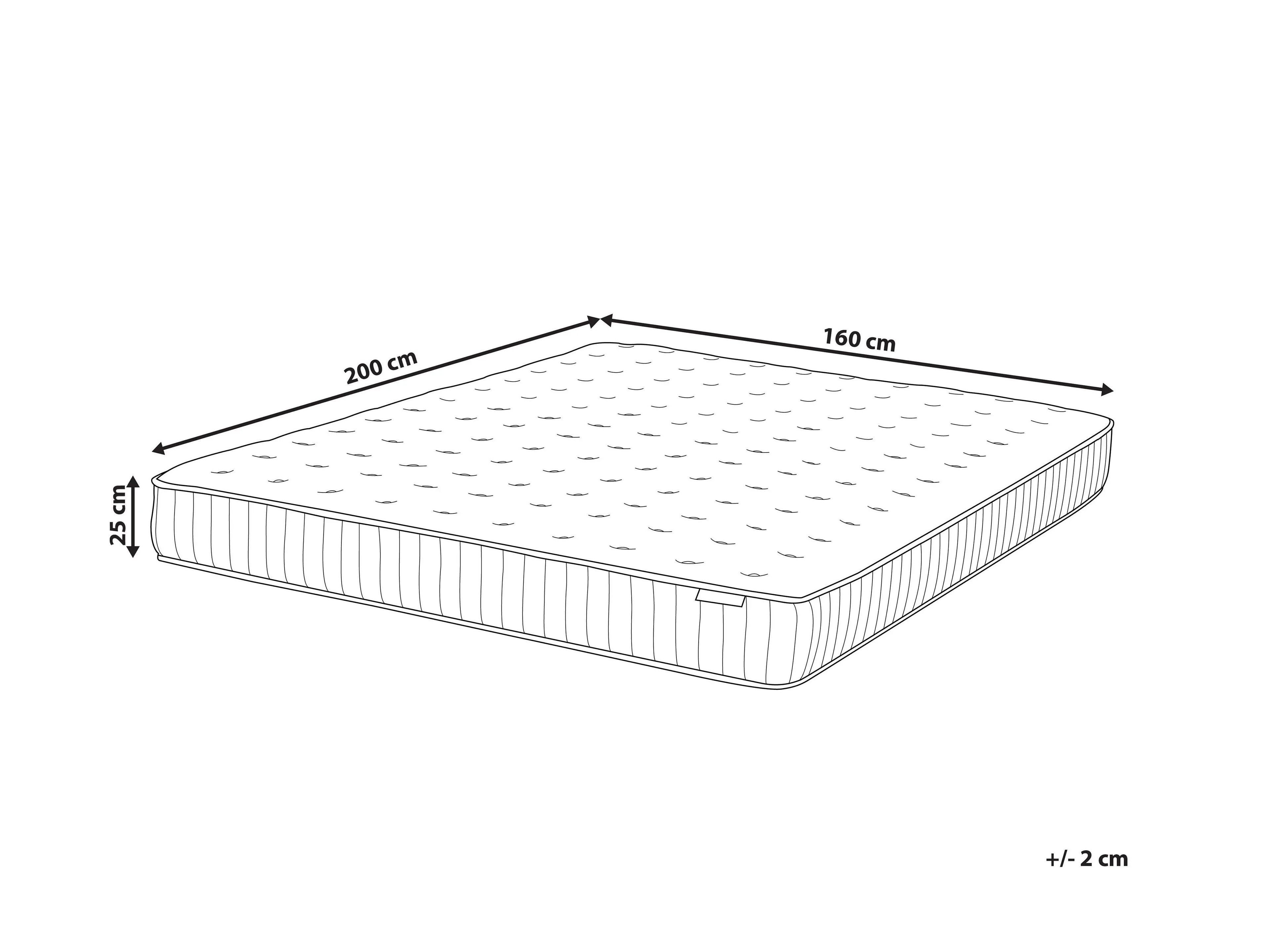 Matelas à ressorts ensachés avec mémoire de forme en gel H3/4 160x200 cm