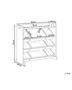 Étagère avec 9 bacs de rangement 78 cm Gris