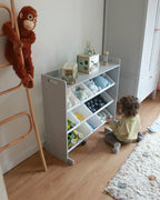 Étagère avec 9 bacs de rangement 78 cm Gris