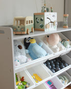 Étagère avec 9 bacs de rangement 78 cm Gris