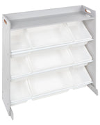 Étagère avec 9 bacs de rangement 78 cm Gris