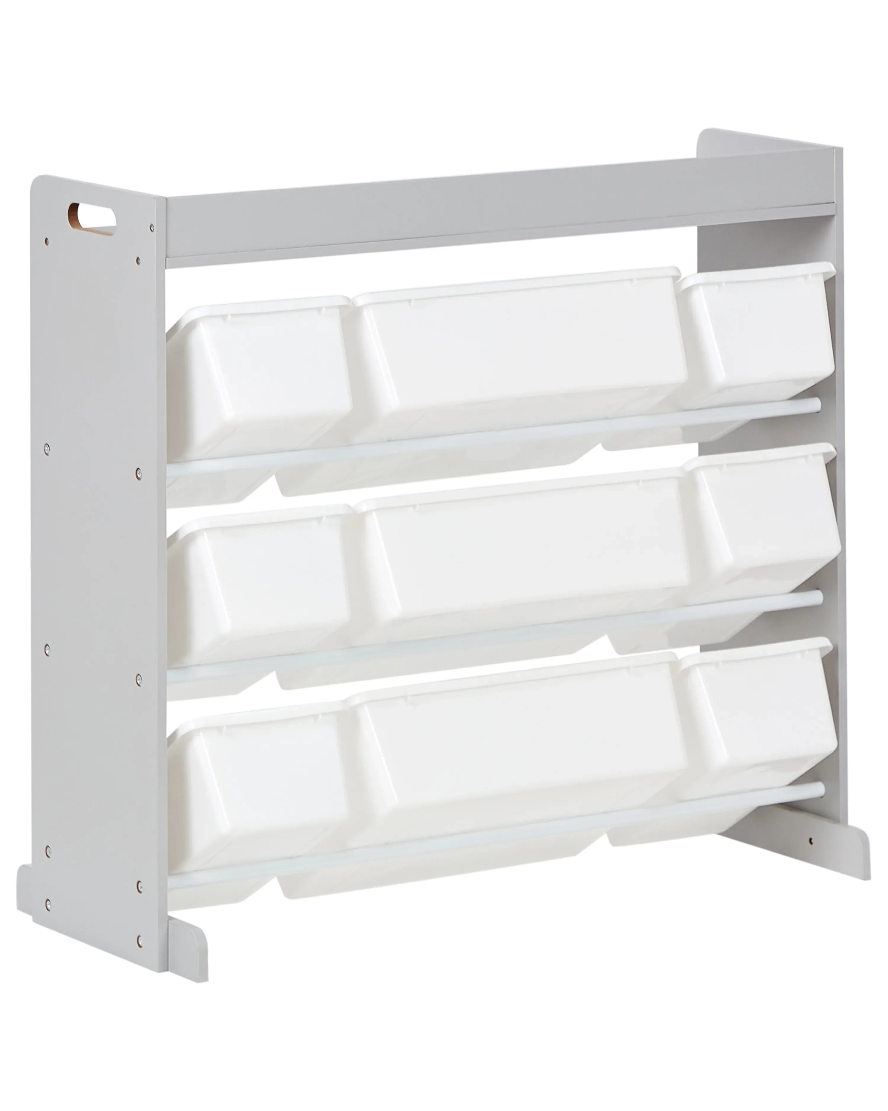 Étagère avec 9 bacs de rangement 78 cm Gris