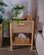 Table de chevet 1 tiroir Marron clair