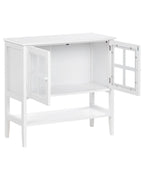 Vitrine en verre avec étagère 80 cm Blanc