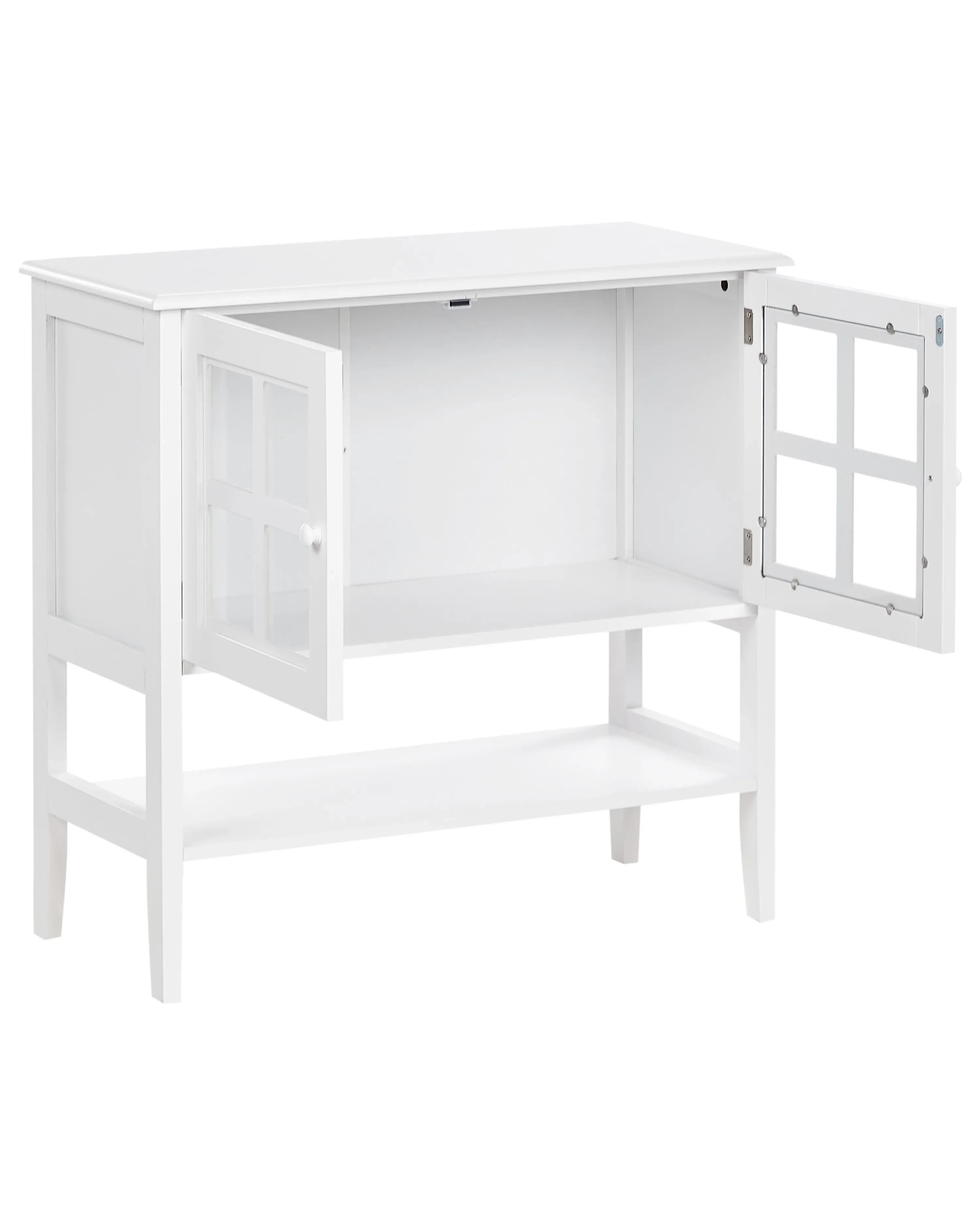 Vitrine en verre avec étagère 80 cm Blanc