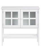 Vitrine en verre avec étagère 80 cm Blanc