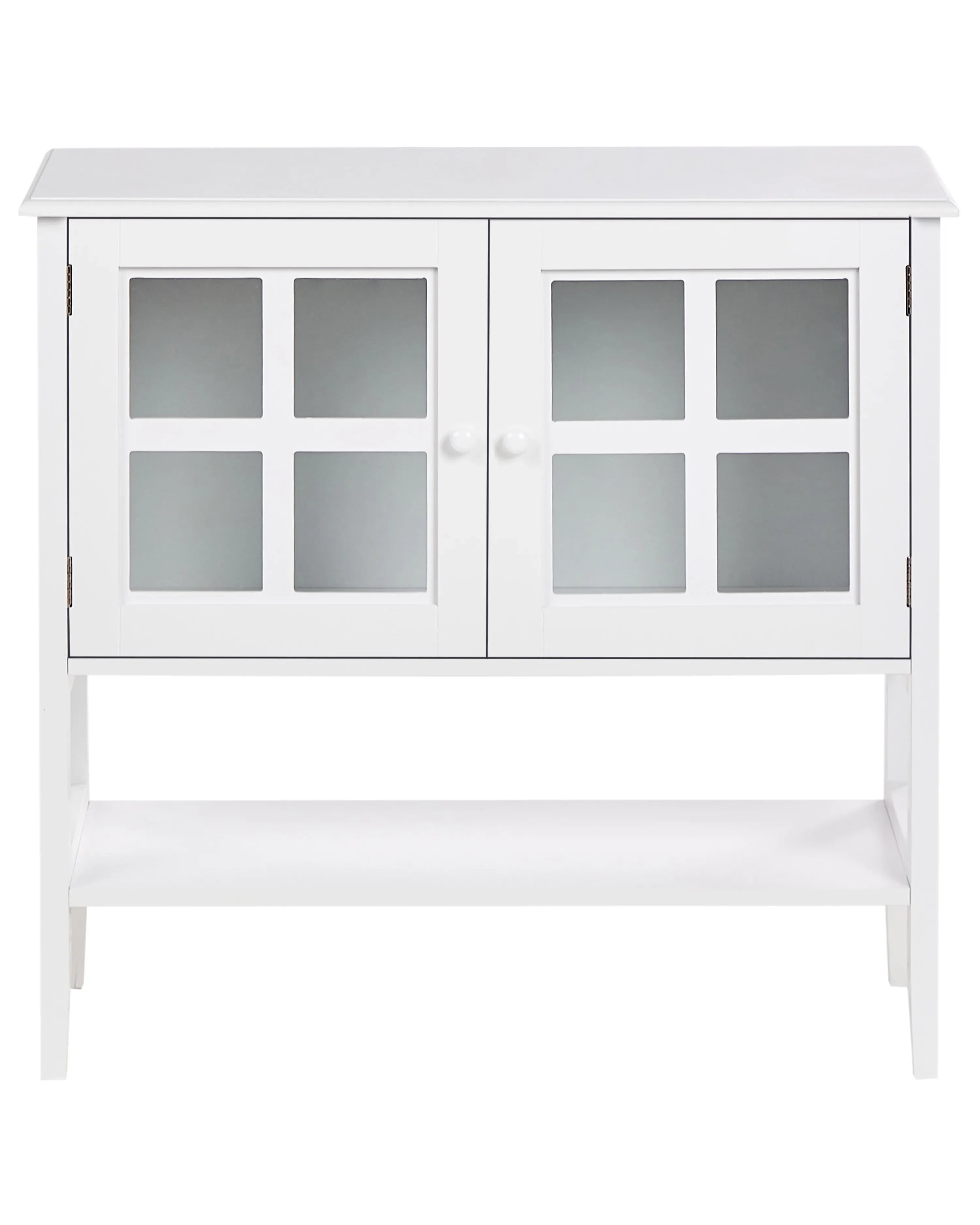 Vitrine en verre avec étagère 80 cm Blanc