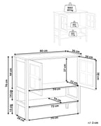 Vitrine en verre avec étagère 80 cm Blanc
