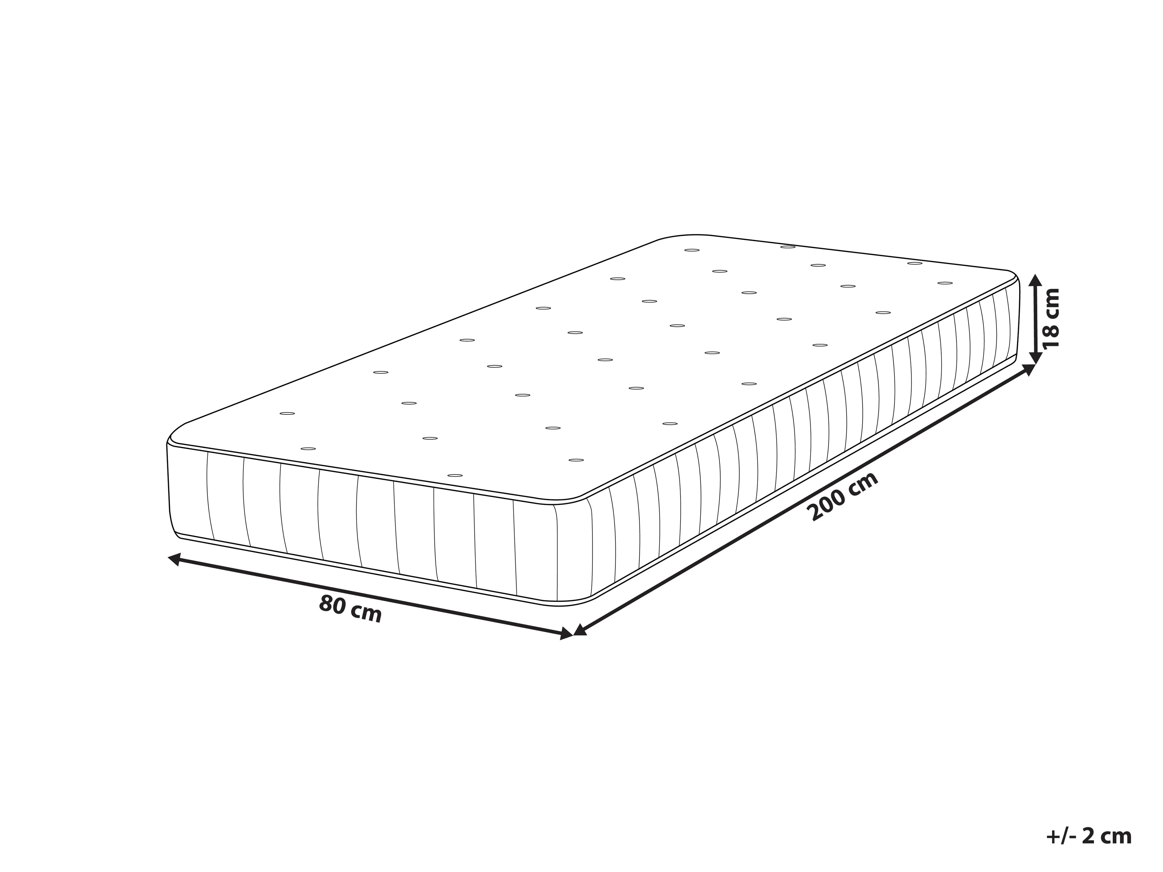 Matelas à ressorts ensachés H3/4 H2/3 80x200 cm
