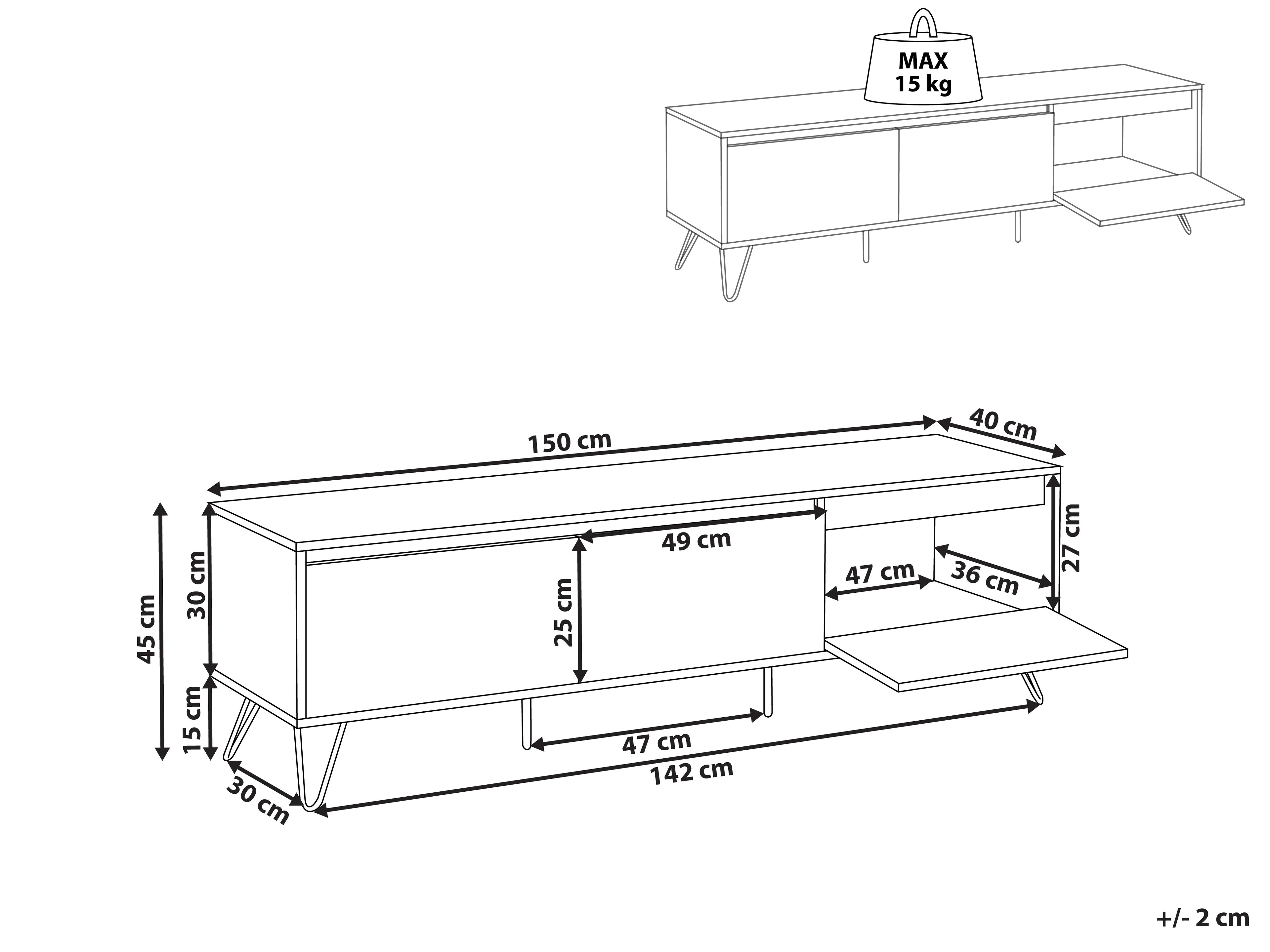 Meuble TV Marrone chiaro 150 cm