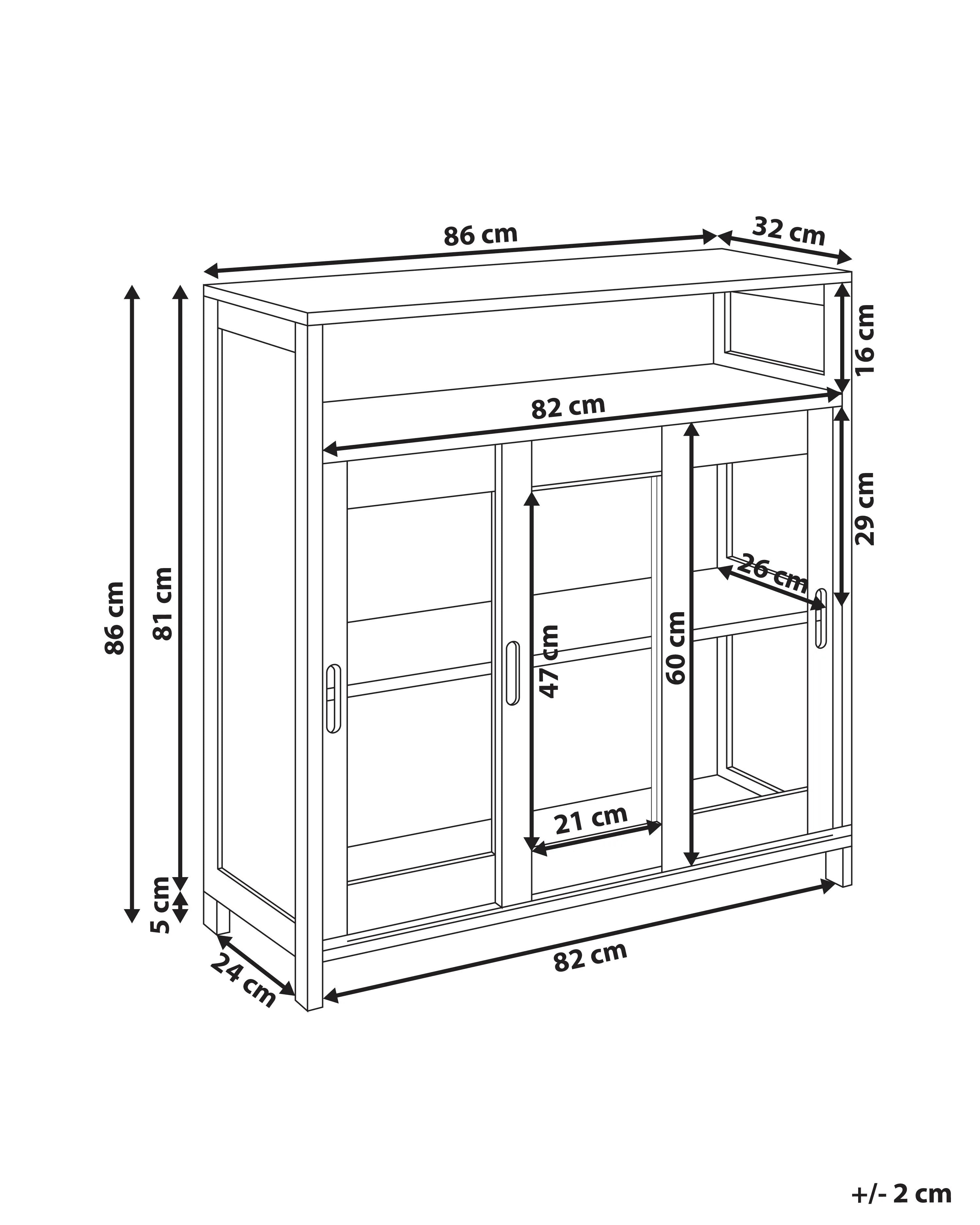 Vitrine d'exposition en verre 86 cm Blanc