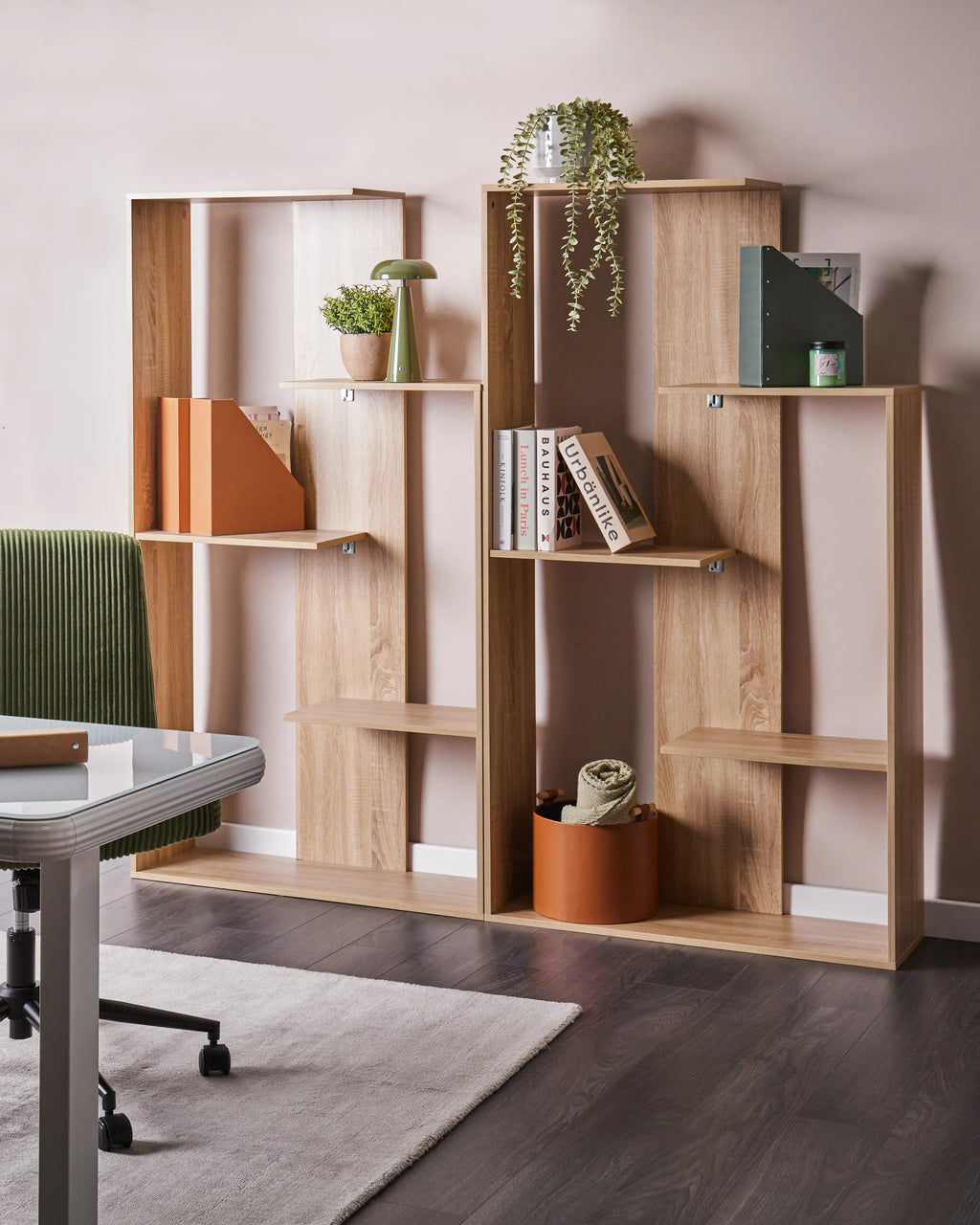 Bibliothèque 3 étagères 163 cm Marron clair