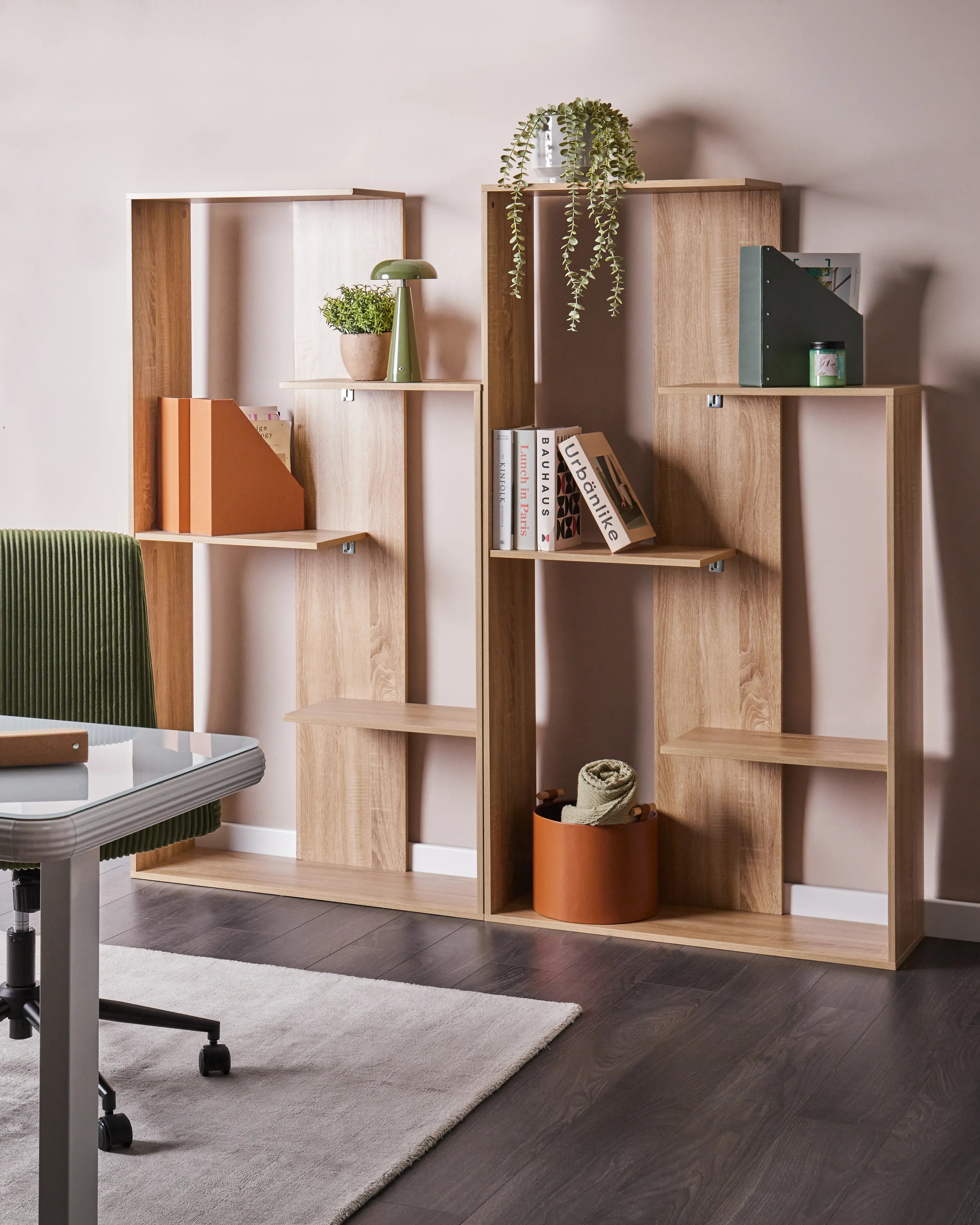 Bibliothèque 3 étagères 163 cm Marron clair