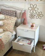 Table de chevet 2 tiroirs Blanc
