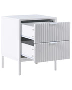 Table de chevet 2 tiroirs Blanc