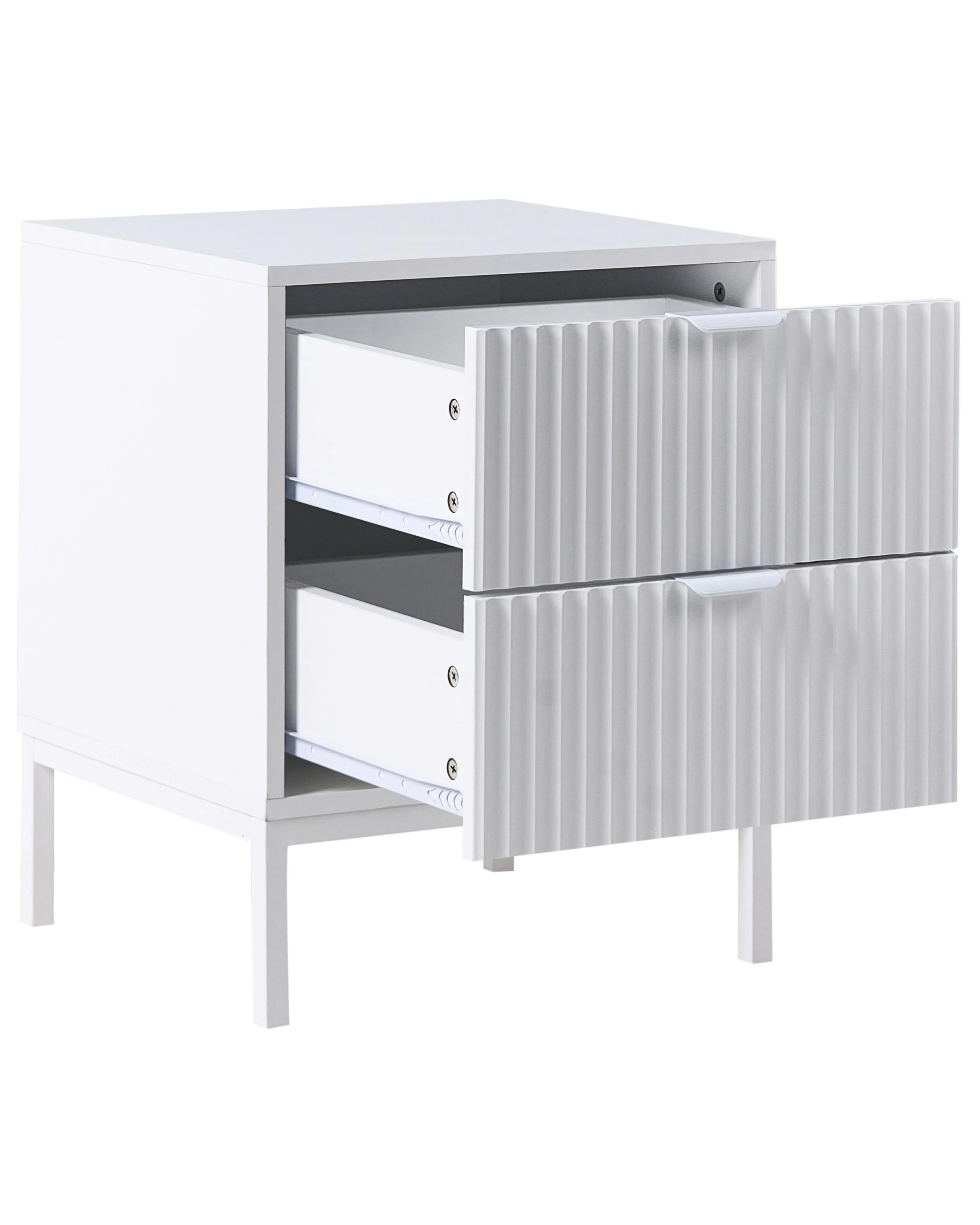 Table de chevet 2 tiroirs Blanc
