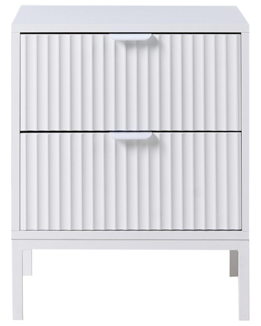 Table de chevet 2 tiroirs Blanc