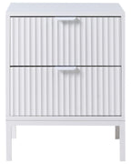 Table de chevet 2 tiroirs Blanc
