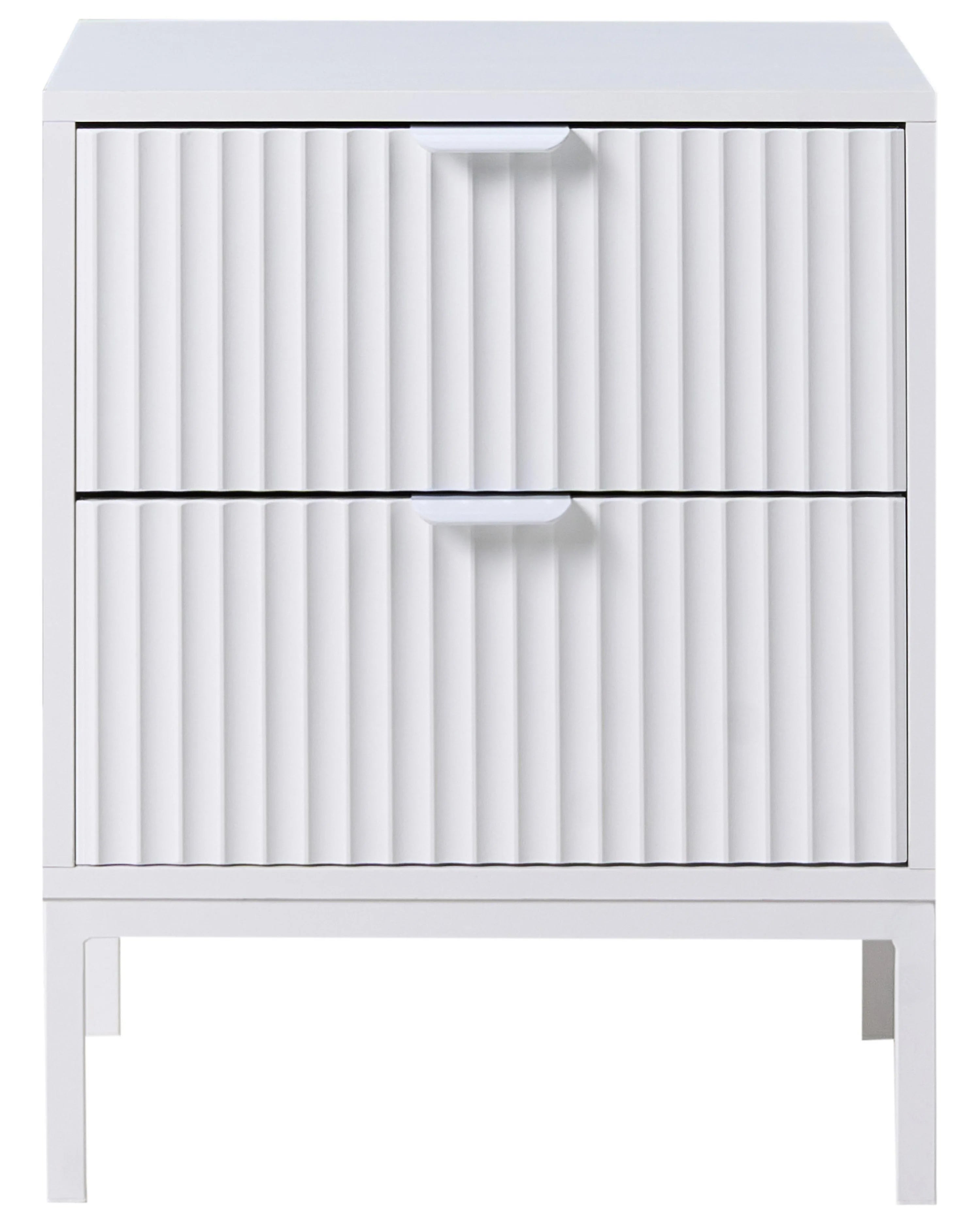Table de chevet 2 tiroirs Blanc