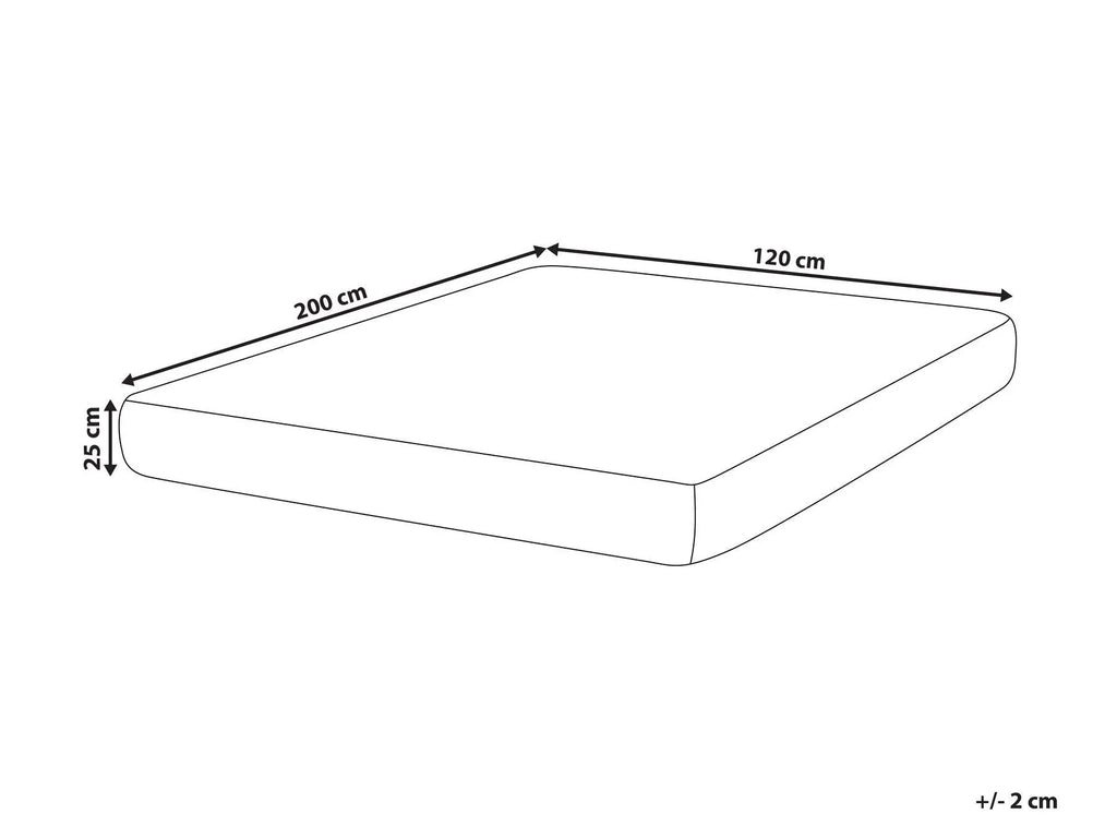 Matelas à ressorts ensachés en latex H2/3 120x200 cm
