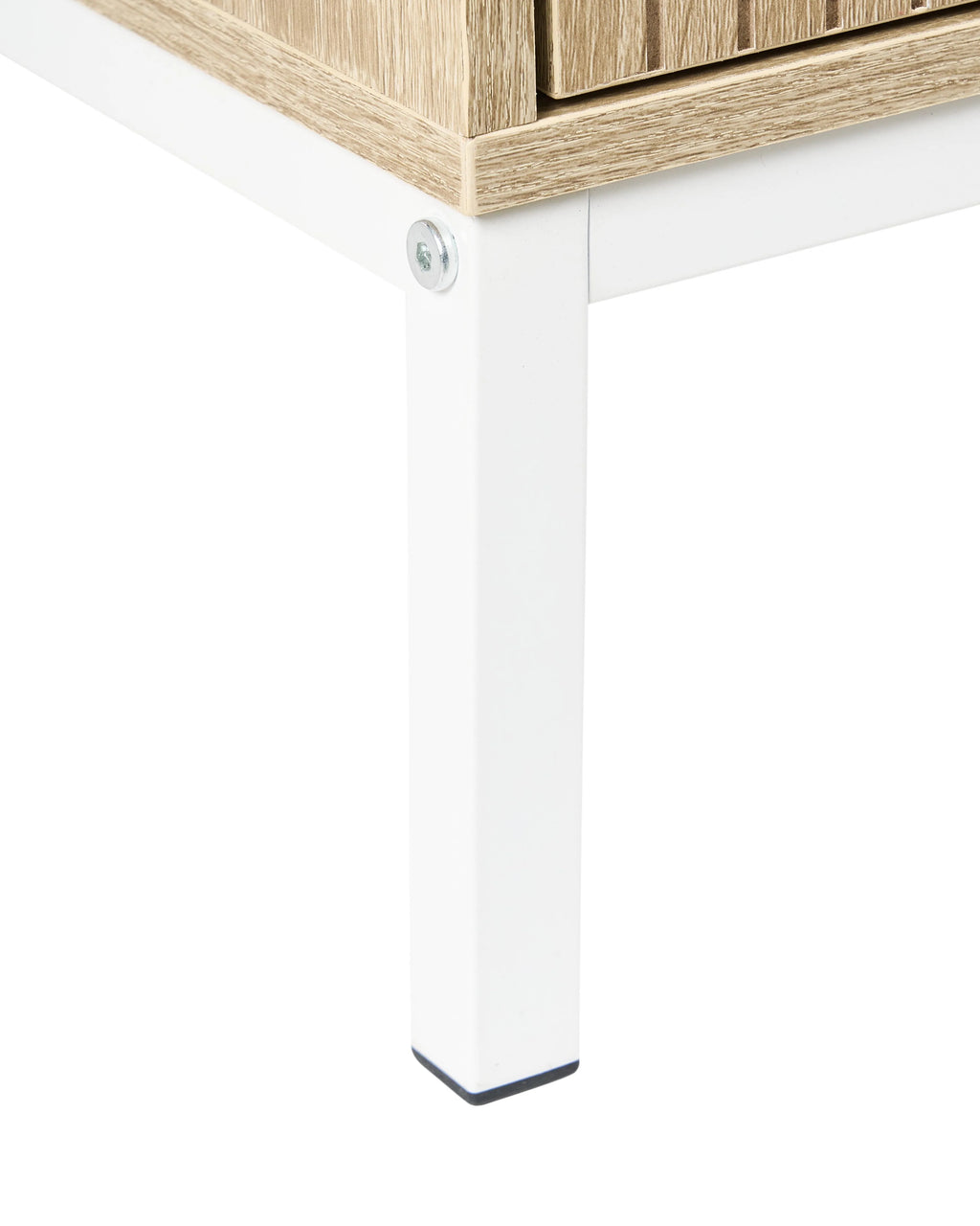 Chevet 2 tiroirs Marron clair/Blanc