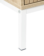 Chevet 2 tiroirs Marron clair/Blanc