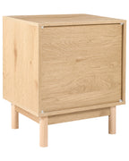 Table de chevet 2 tiroirs Marron clair avec rotin