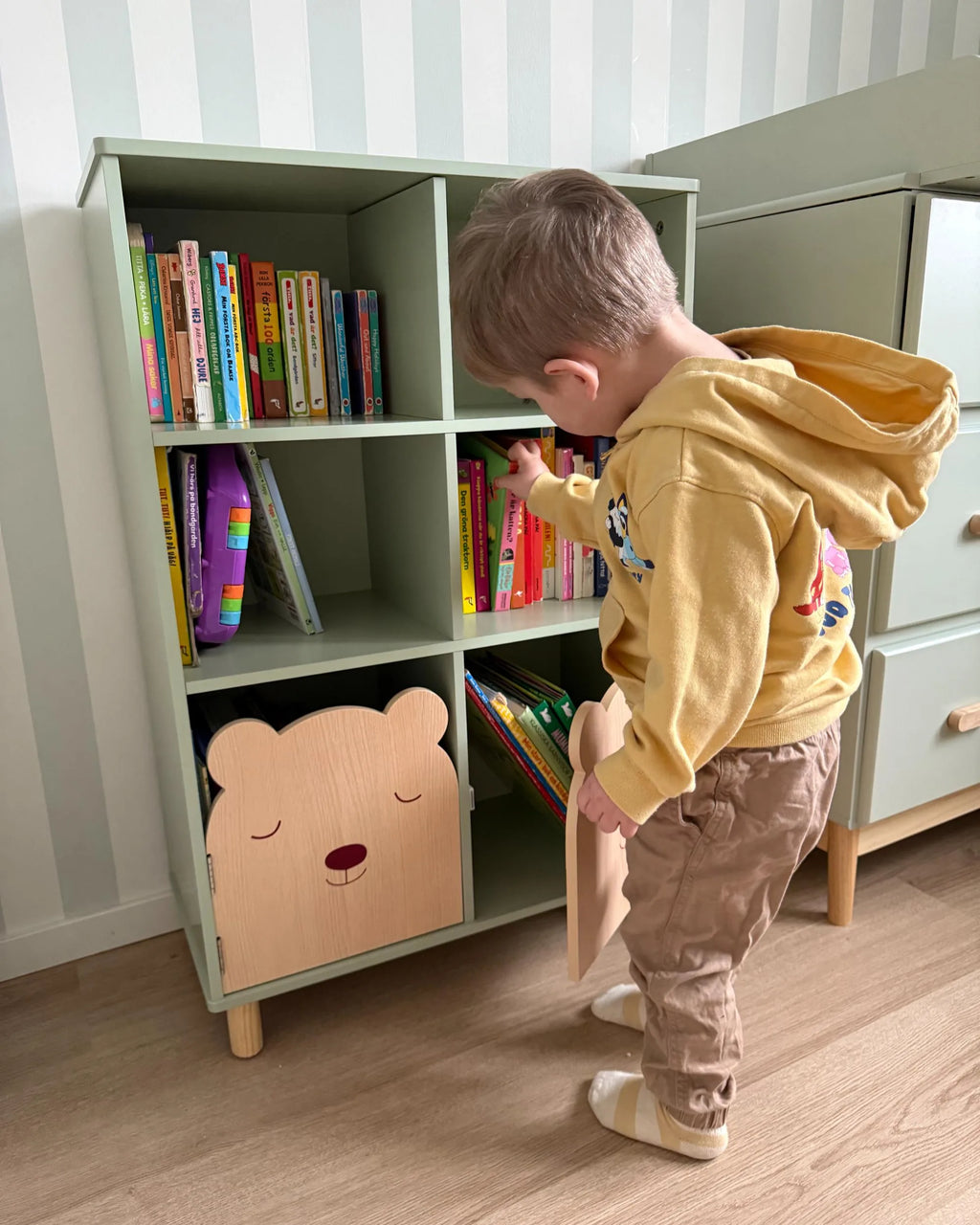 Bibliothèque à 3 étagères 90 cm Vert clair
