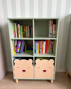 Bibliothèque à 3 étagères 90 cm Vert clair