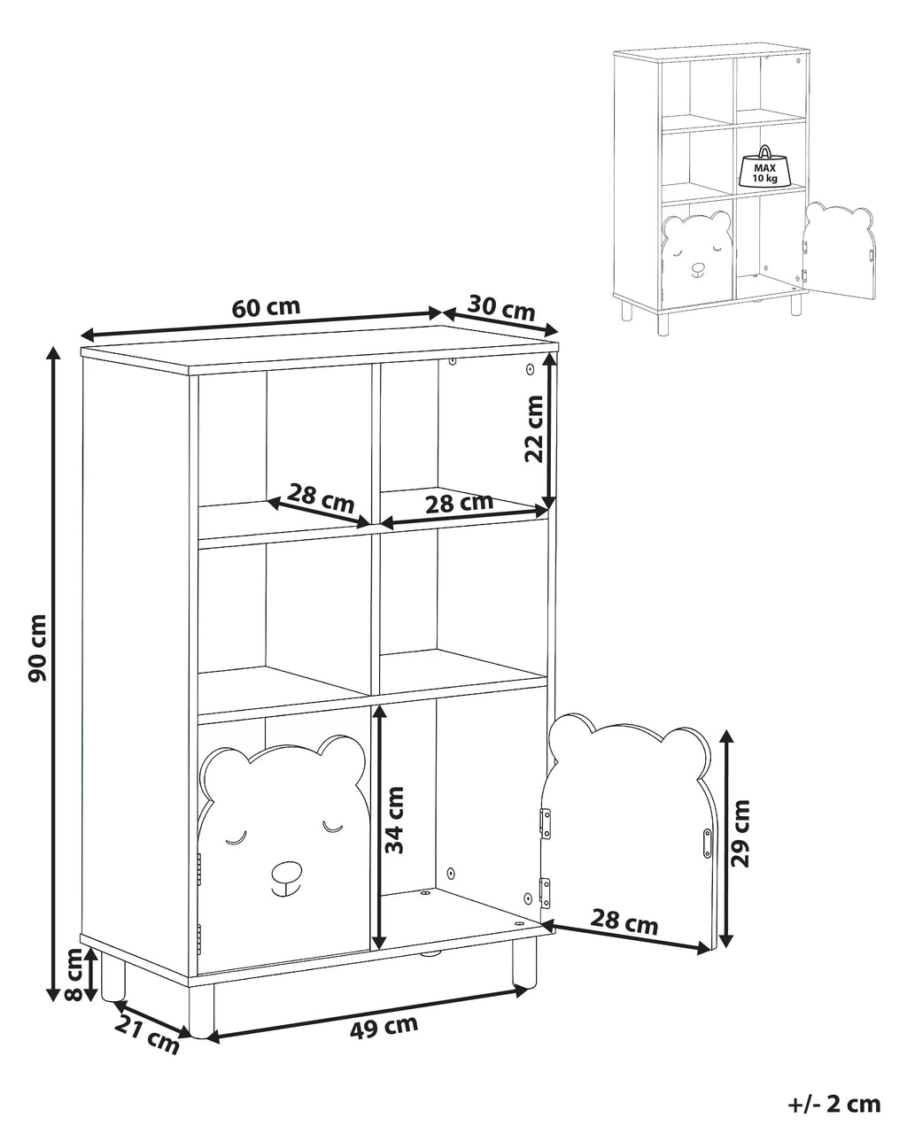 Bibliothèque à 3 étagères 90 cm Vert clair