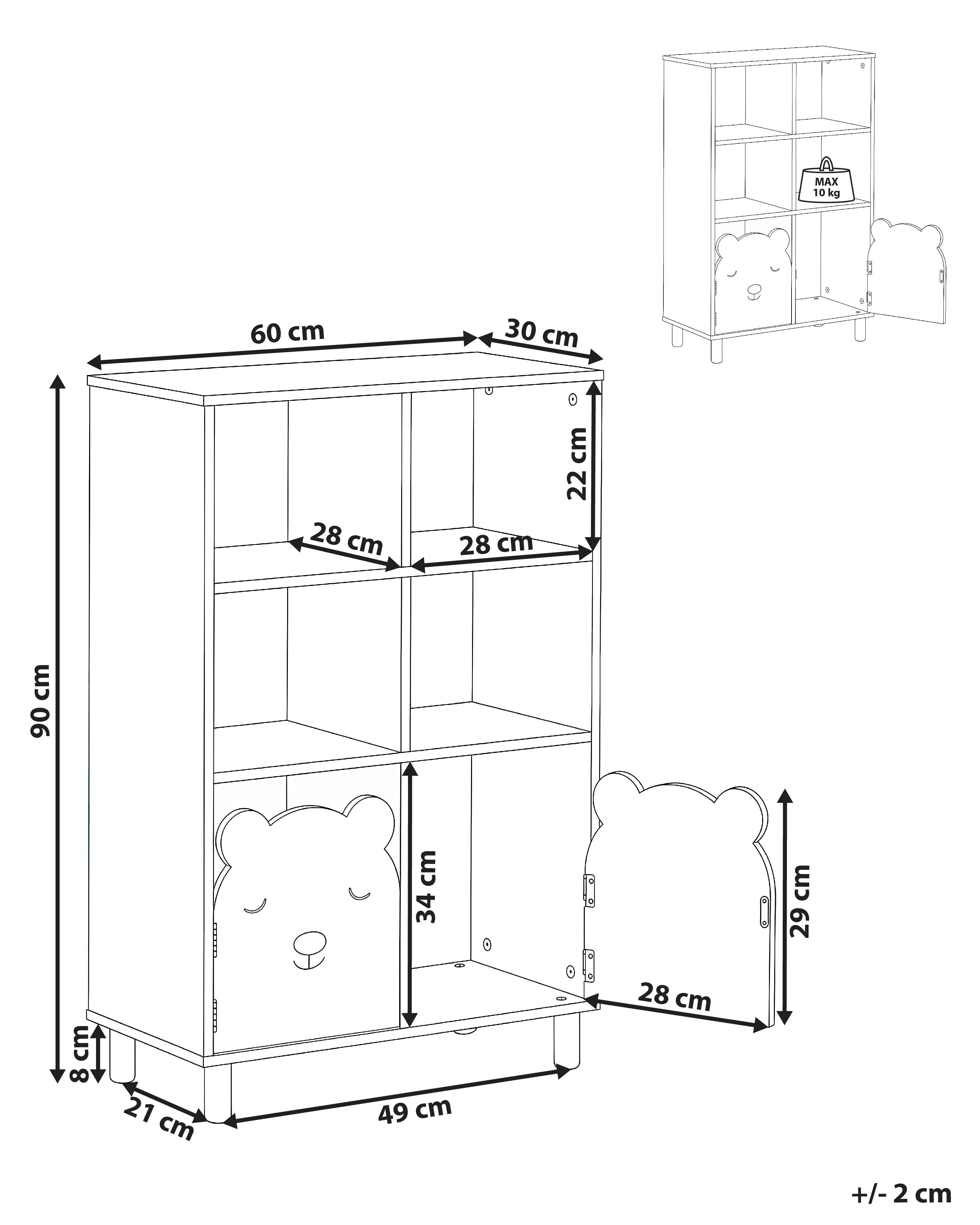 Bibliothèque à 3 étagères 90 cm Vert clair