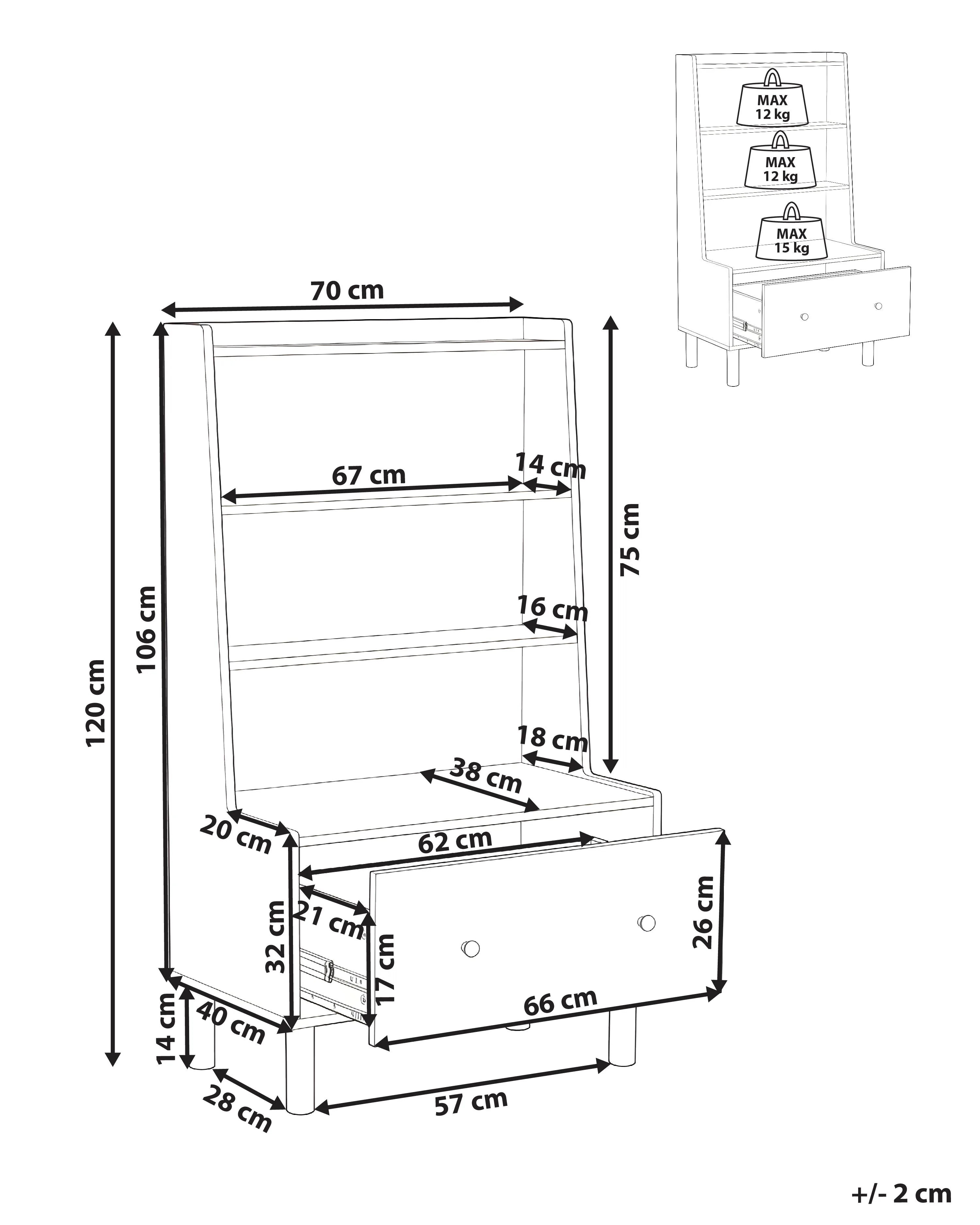 Étagère à 3 niveaux 120 cm vert clair