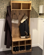 Étagère à chaussures avec porte-manteau Marron clair 70 cm