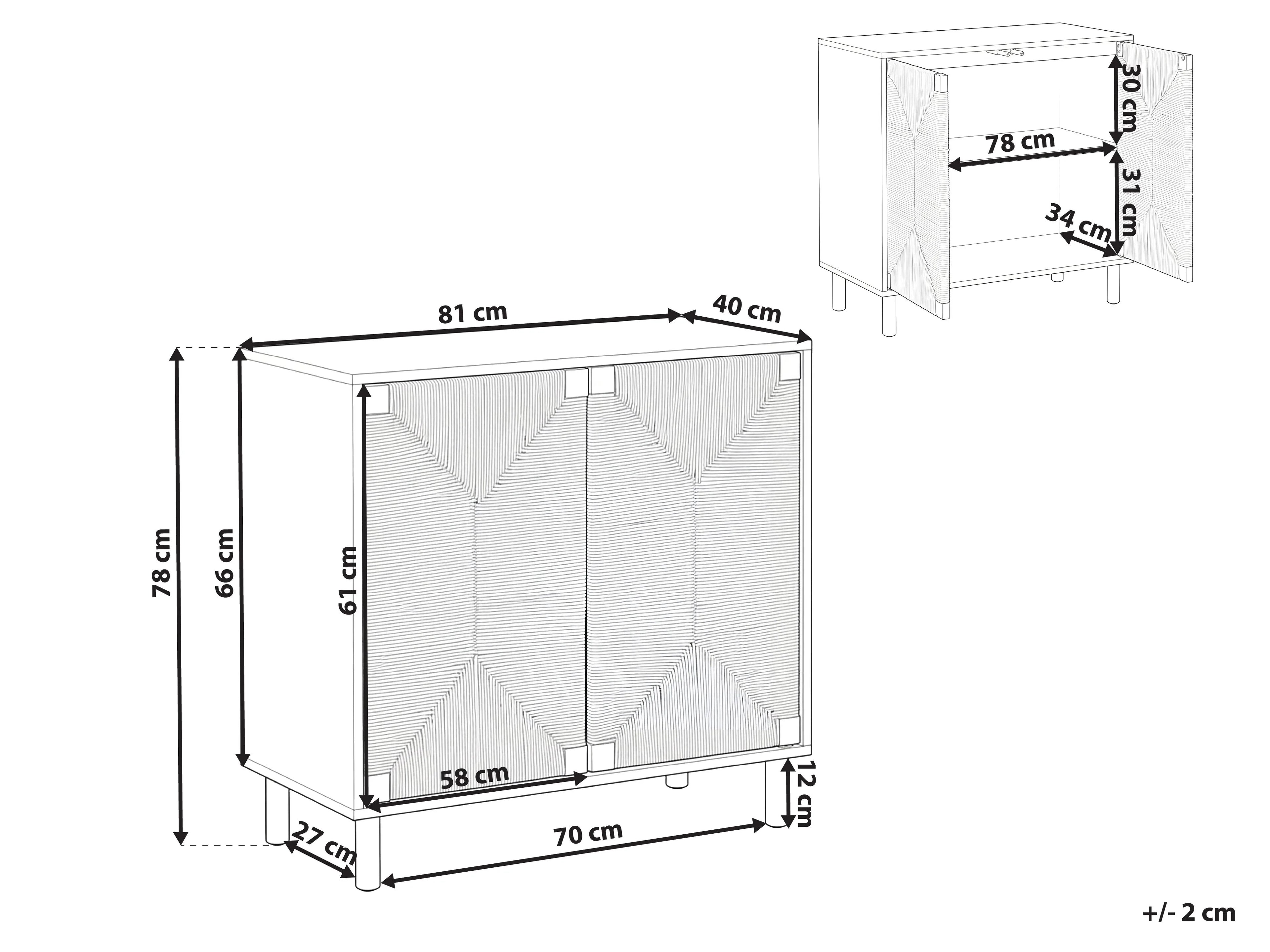 Buffet 2 portes Marron clair 81 cm