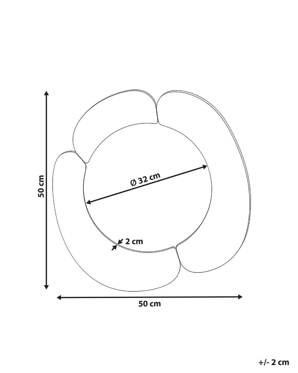 Miroir Rond Blanc 50 cm